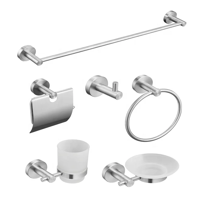 Wholesale hotel bathroom accessories, economical and durable six piece set