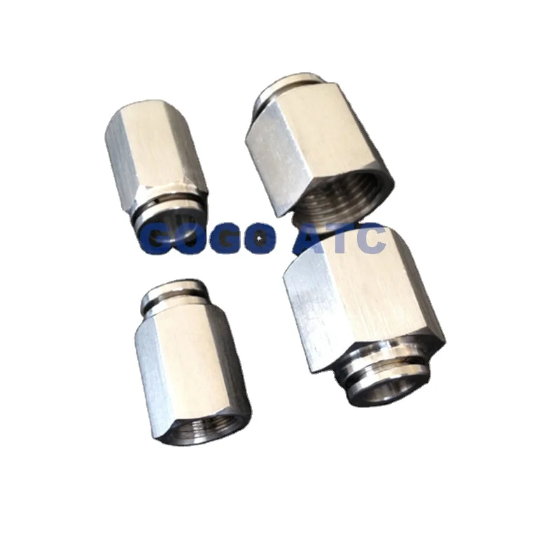 KGF High Quality Fittings KGF04-M6 O.D 4mm Thread M6 Female Connector 304 Stainless Steel Pneumatic Fittings High Temperature