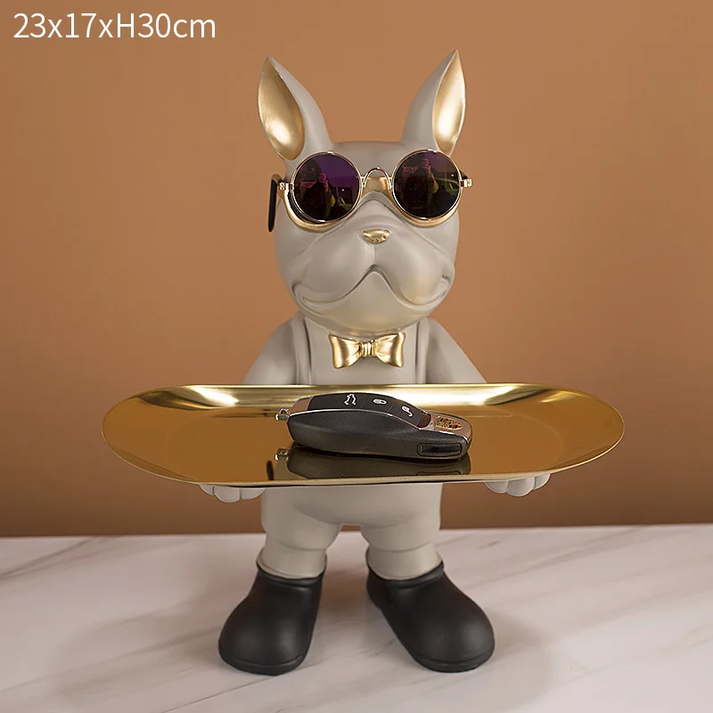 Factory price Nordic Personal Household Decoration Dog BUTLER Statues Sculpture Indoor Home Decor key Storage tray