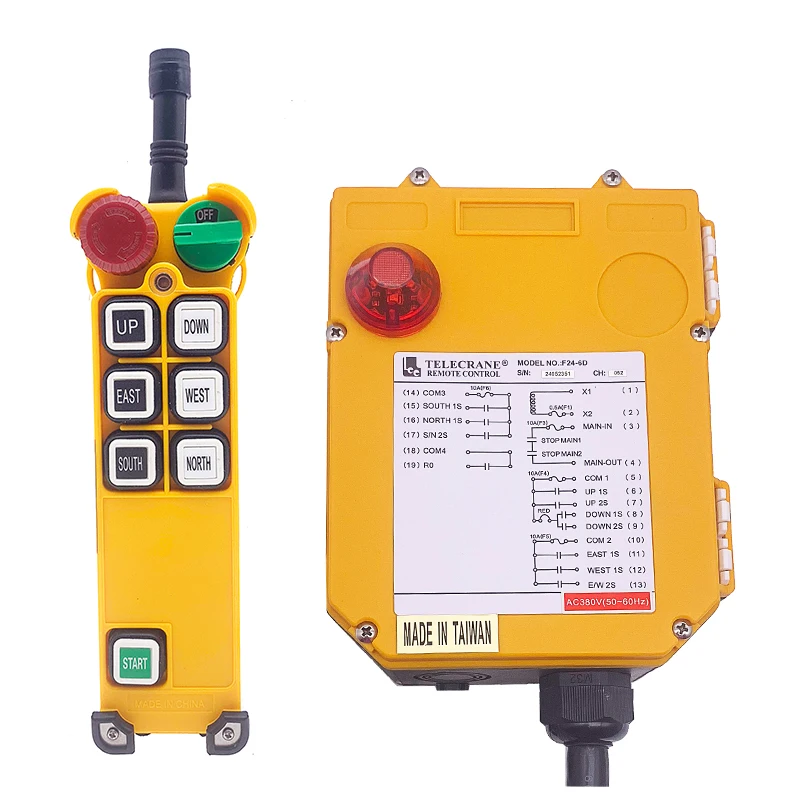 F24-6D Telecrane 6 keys 2 speed radio remote control industrial remote controls crane remote control