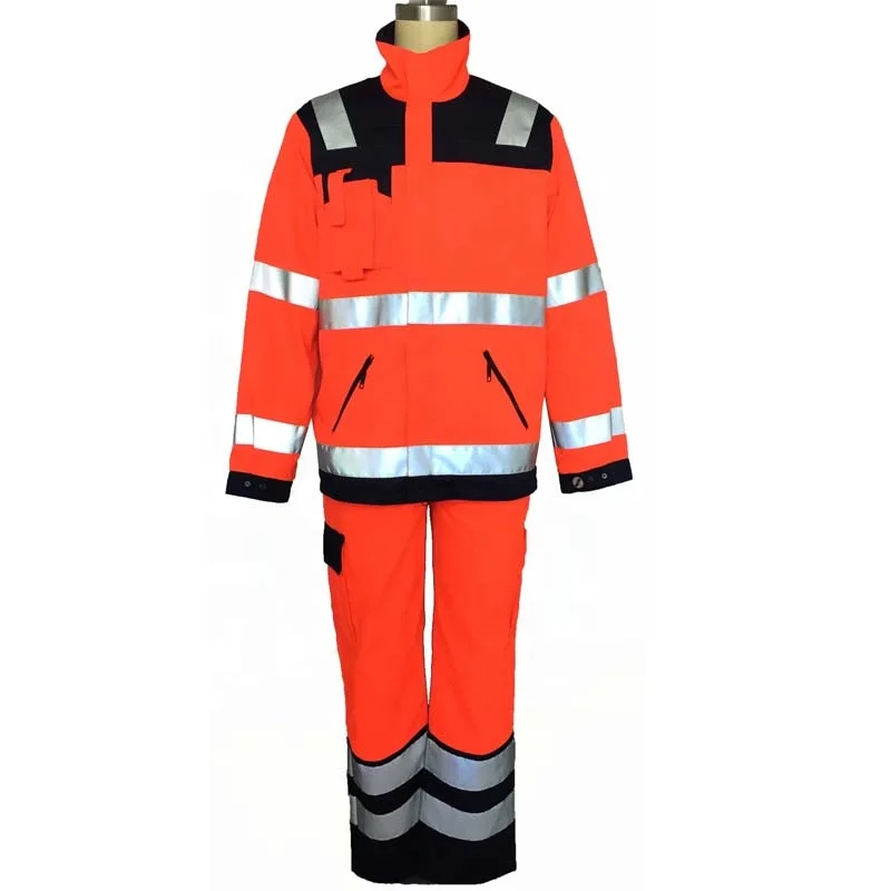 
2020 custom NFPA fire proof clothing hi vis red fire entry jacket fire fighting suit fire retardant work clothes 