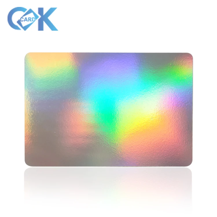 Printable Blank PVC CR80 Shiny Hologram Pvc Id Card For Heat Lamination Machine