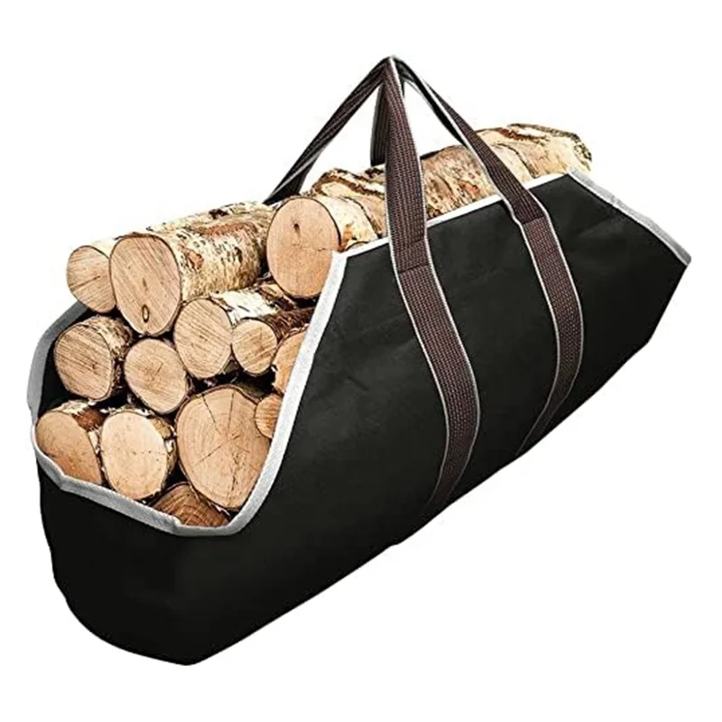 Waterproof Heavy Duty Dust-Proof Collapsible Extra Large Fireplace Firewood Log Tote Bag