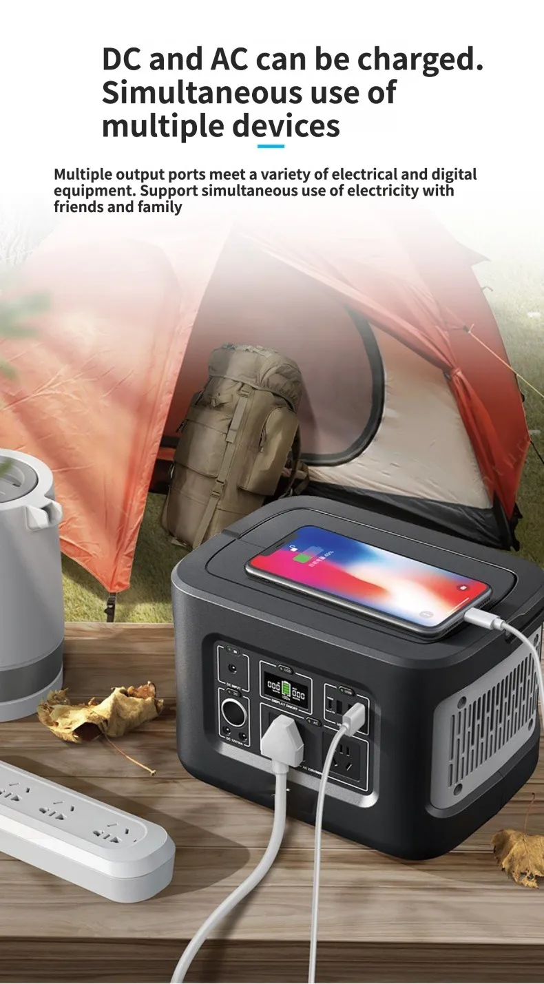 Wholesale Lithium LiFePO4 battery 1000W Power Bank Camping Solar Portable Power Station
