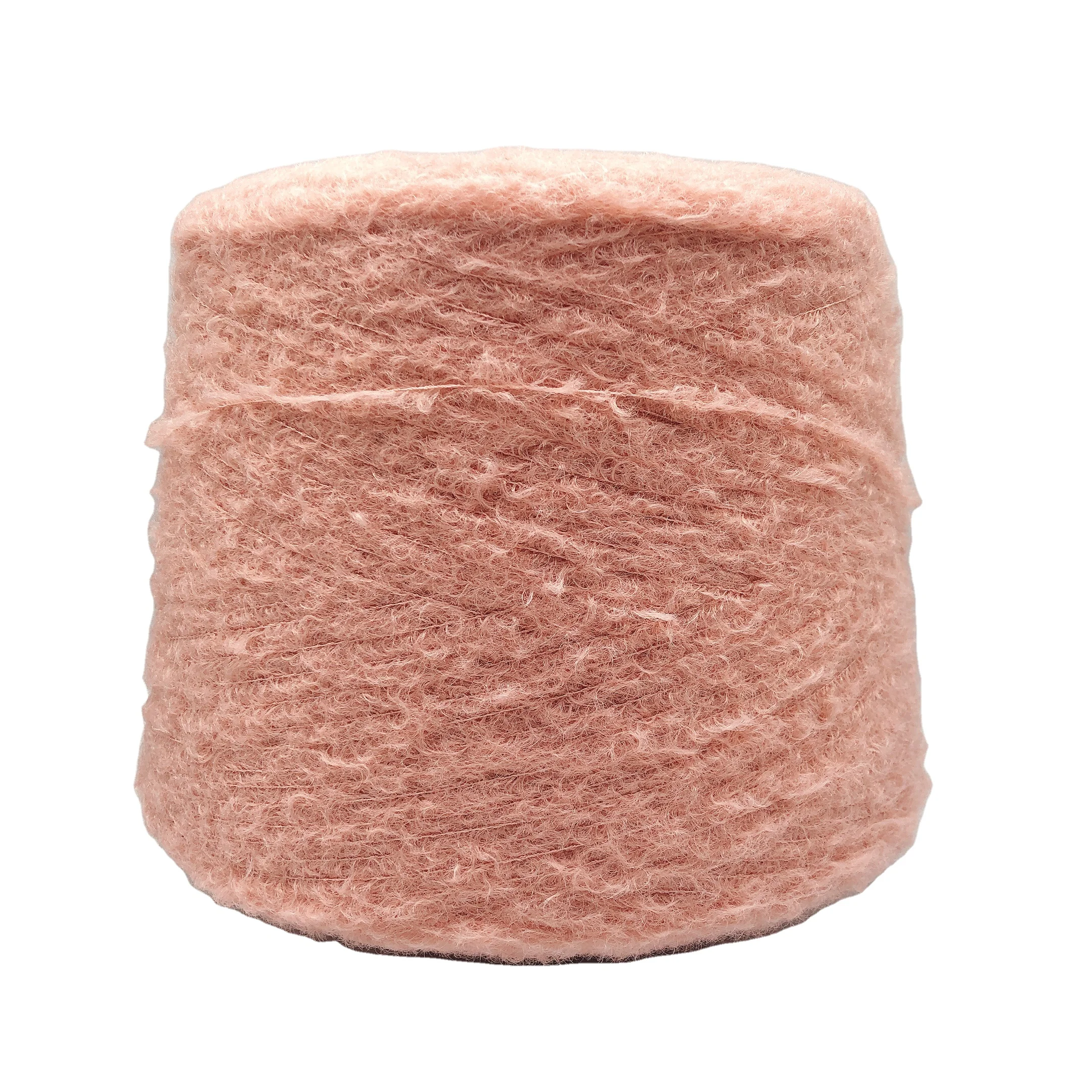 100% Polyester hair feather Yarn in dyed raw patterns  on cone tube blankets cardigans sweater for hand machine knitting weave