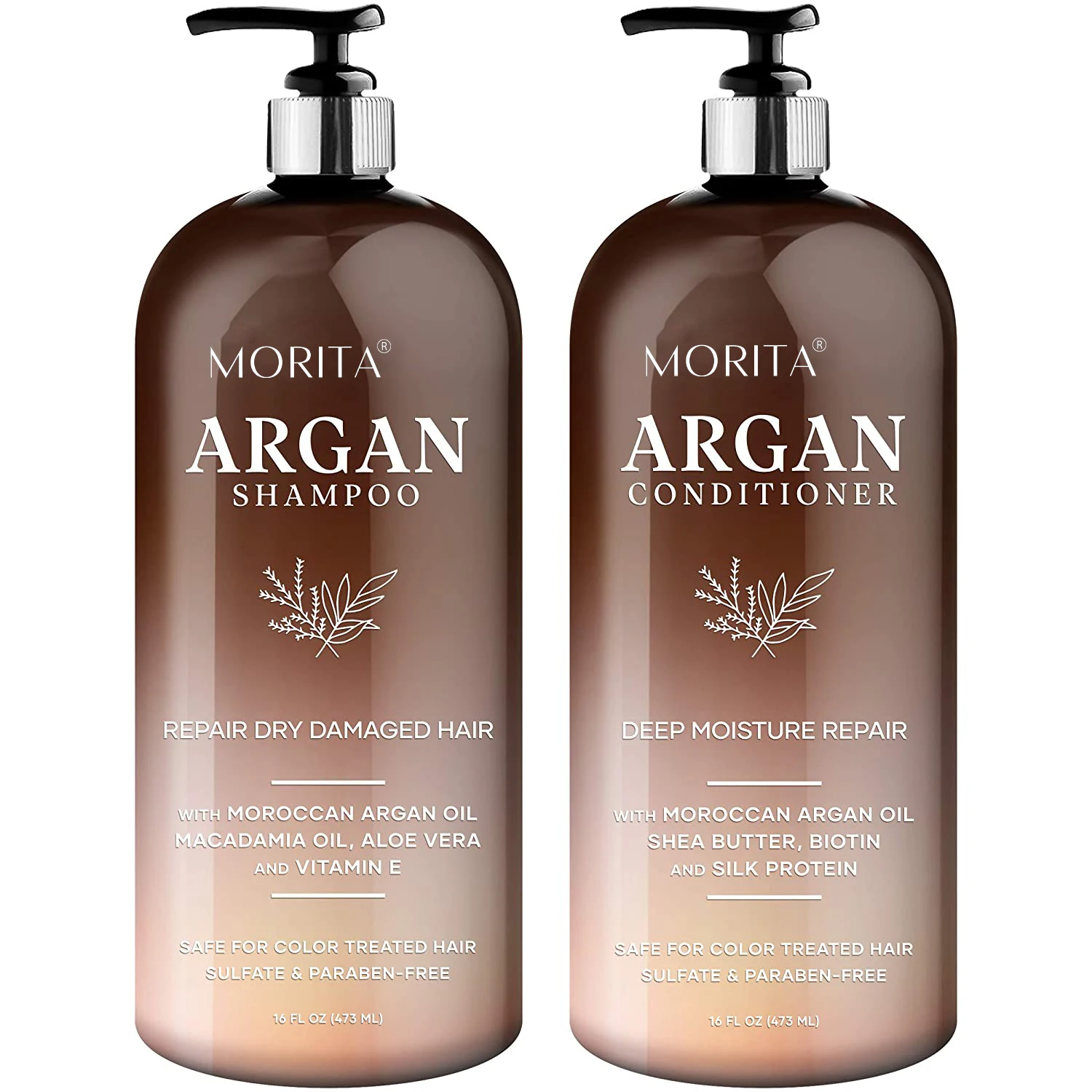 New Custom Argan Oil Shampoo and Conditioner Contain Aloe Vera Vitamin E Hair Treatment Products Shampoo Hair Conditioner