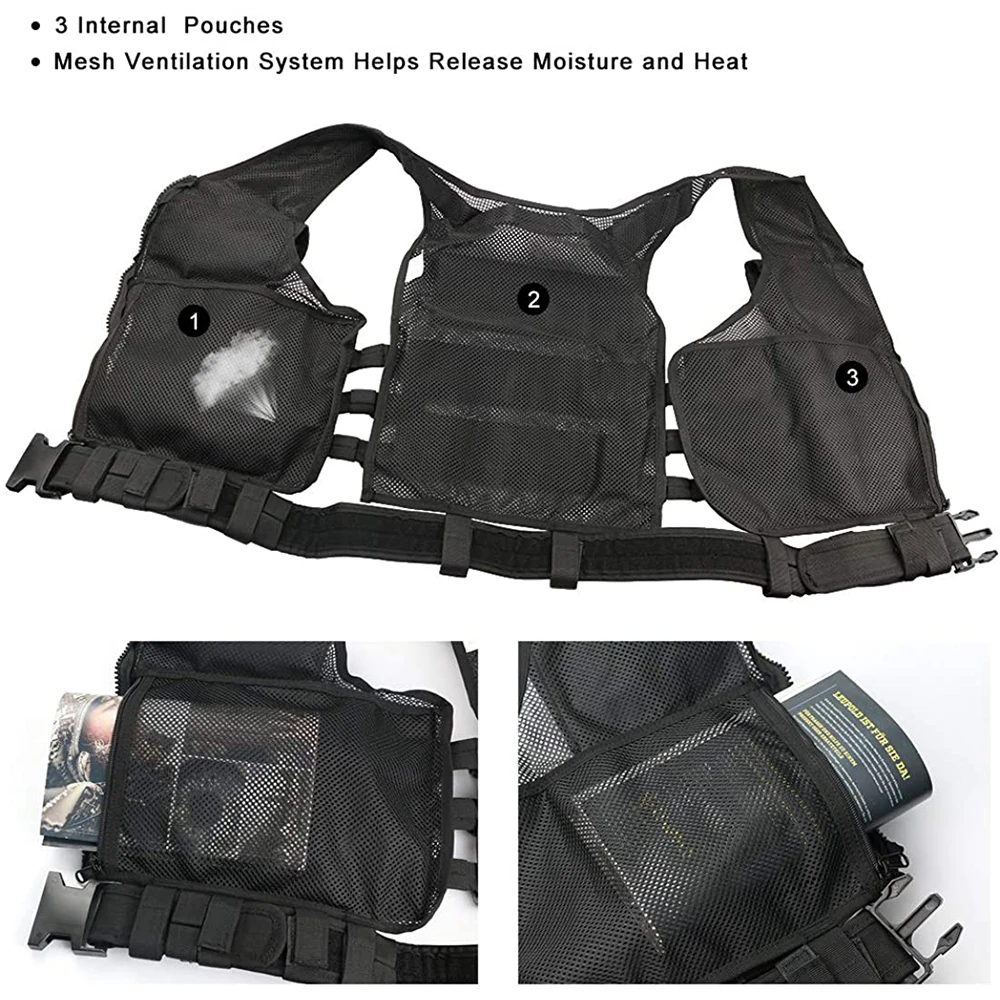 OBSHORSE уличный черный высококачественный сетчатый жилет для дежурства CS игровой жилет мешочек для рыбалки спортивные CS игры тактический Треккинговый мужской жилет