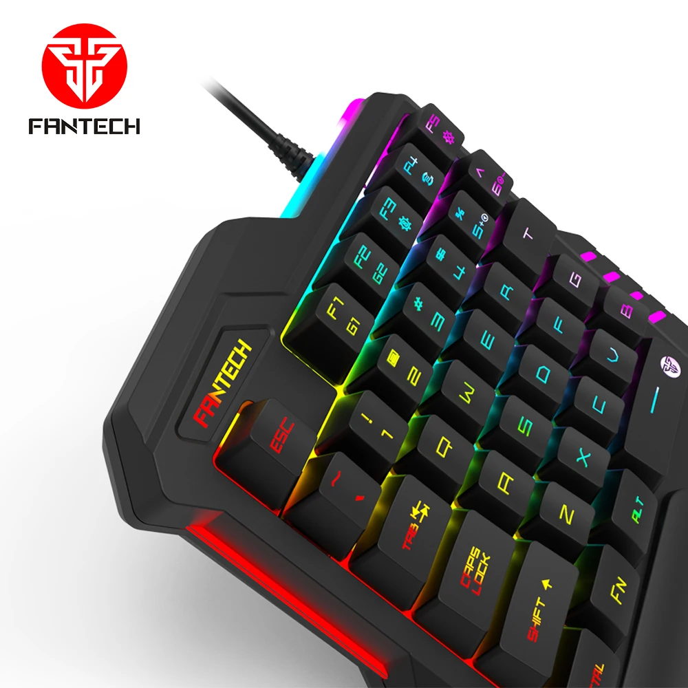 FANTECH New Arrival MINI Single Hand Membrane Gaming Keyboard K512 Double Injection keycaps 35 keys RGB lighting