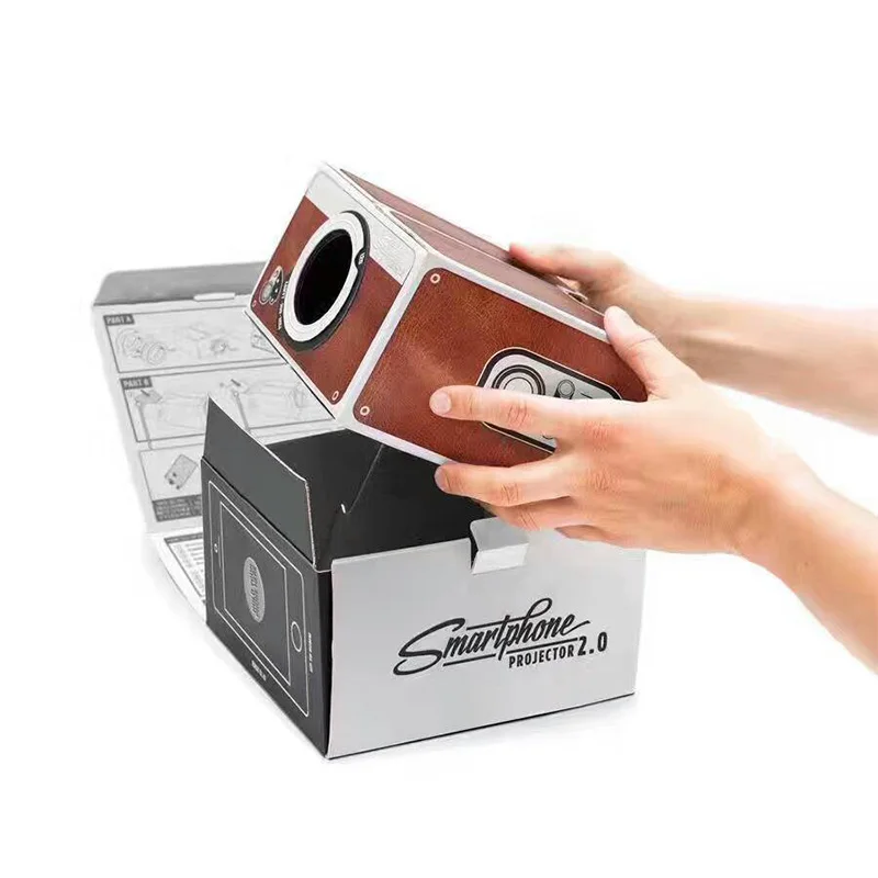 Portable DIY cardboard smartphone projector 2.0 TV screen amplifier mini theater cinema entertainment gift for home Audio