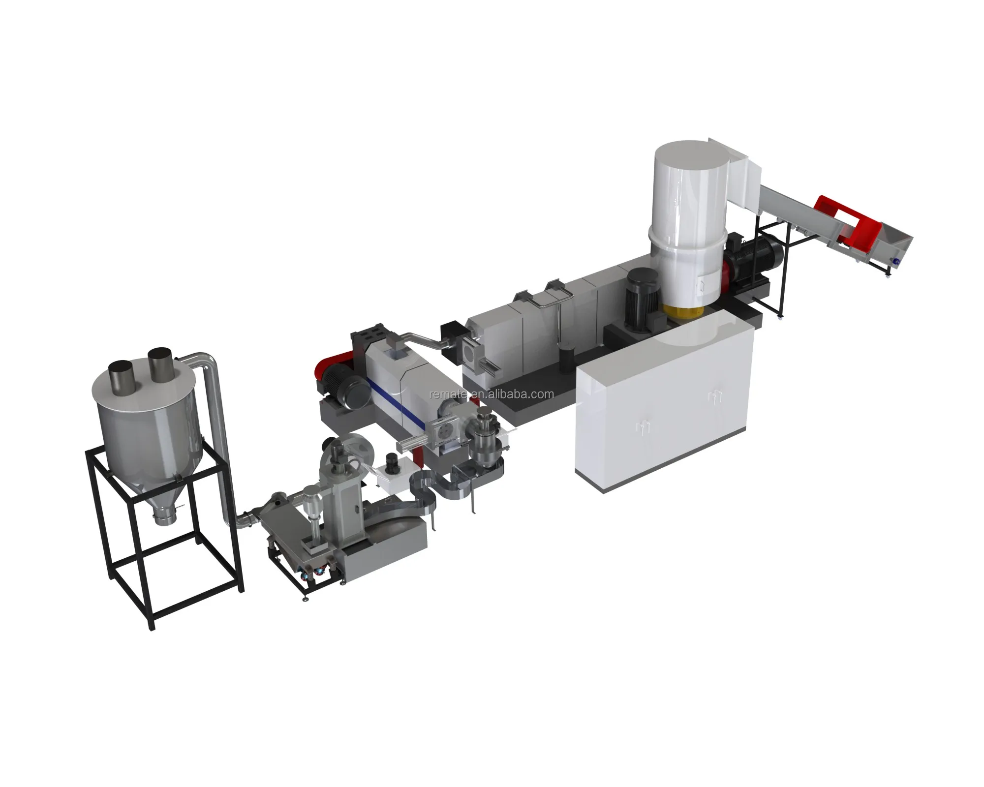 
China PE LDPE HDPE film flakes plastic recycling equipment pelletizing machine for sale 