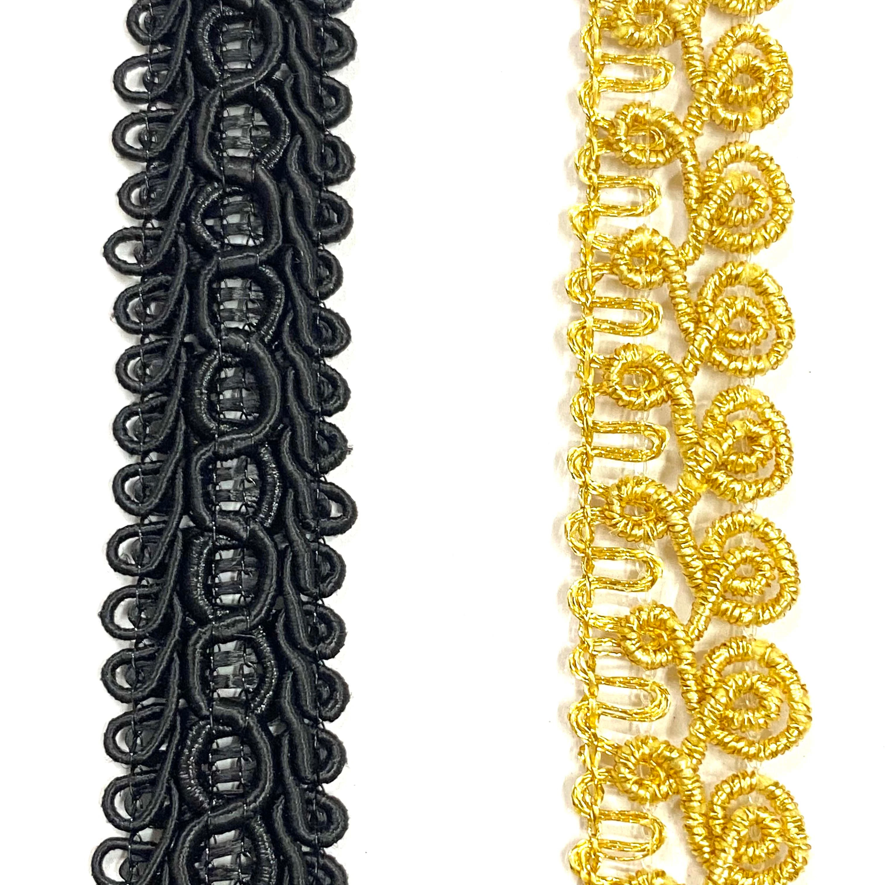 High Quality Swiss Braided Black and Antique Gold Trimming for African Lace Fabrics Deals in Wholesale