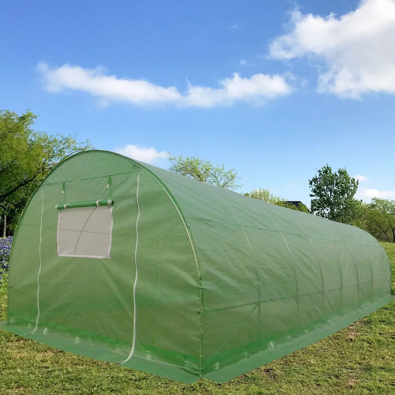 Пластиковая туннельная теплица 8x3x2 м для