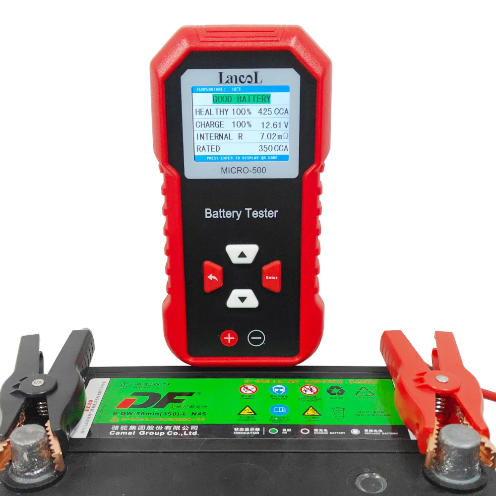 2024 New MICRO-500 12v 24v 40-3000CCA Battery System Tester Diagnostic Tool Automotive Lithium Battery Detector Generate QR Code