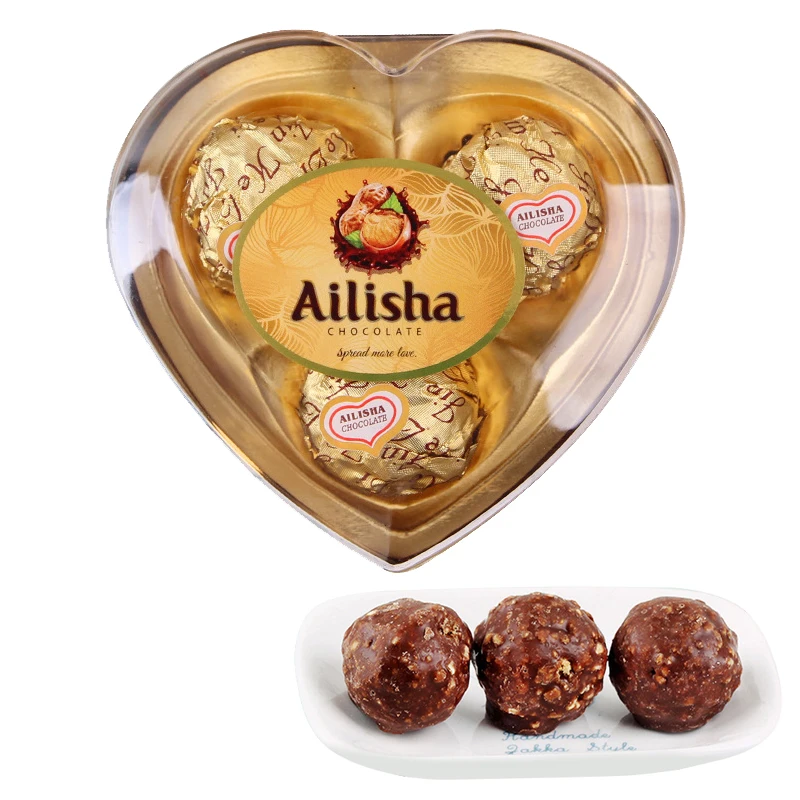 3Pcs Love Heart Gift Boxes Peanut Sweet Chocolate