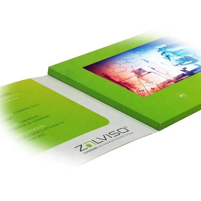 Advertising promotion display video brochure a4 recordable video greeting card 4.3 5 7 inch digital lcd screen video postcard