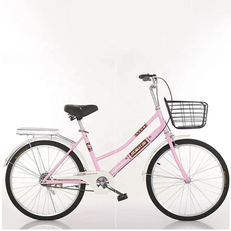 For Sale 22/24/26 Inch City Commuting Women Bike Single 6 Speed Bicycle with Basket for Adult Student Cycle in Stock