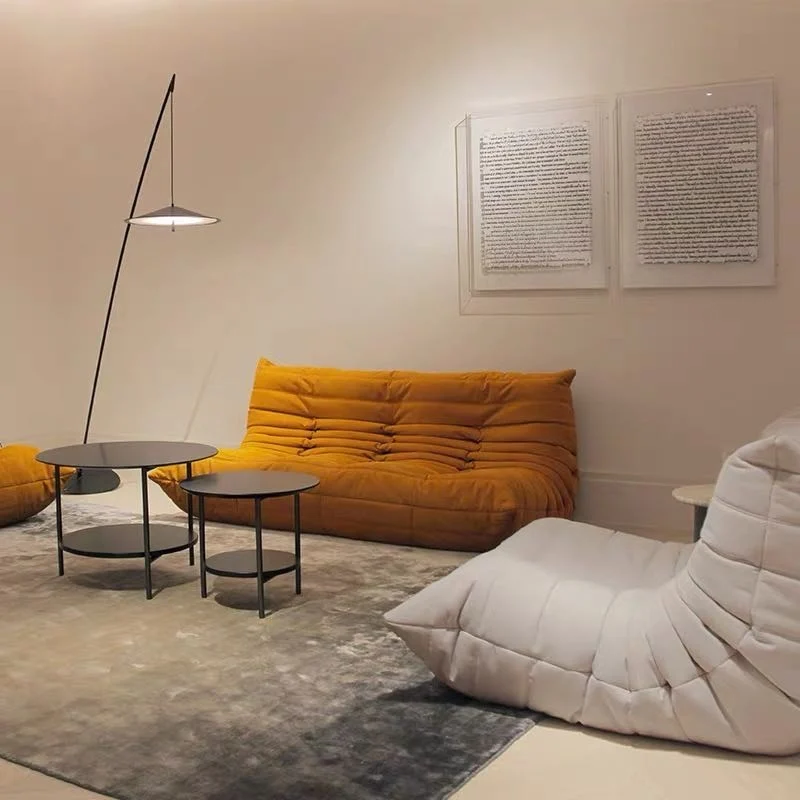 Modern minimalist living room caterpillar leisure recliner chair,can be combined light luxury lazy Togo sofa