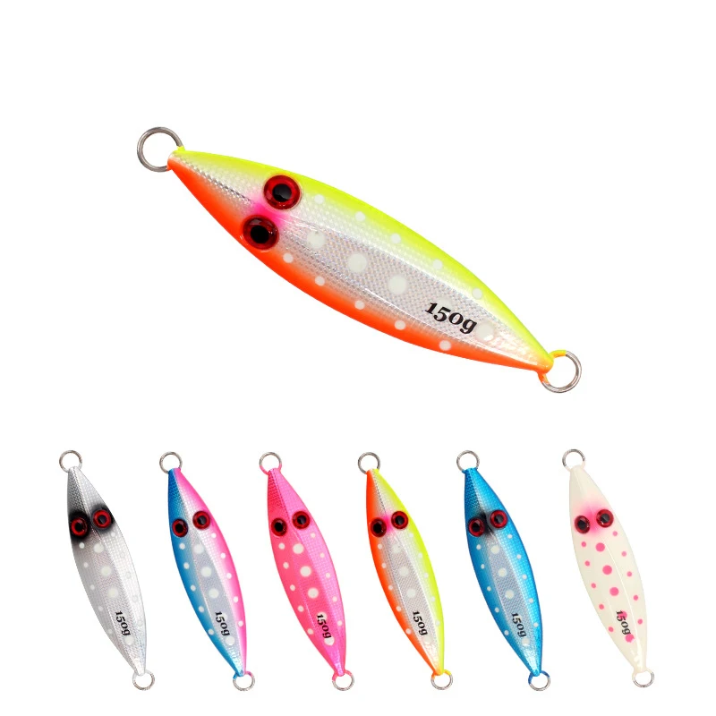 NEW 100g/150g/200g/250g luminous fishing Metal Jig vertical slow pitch Jigging fast sinkin lead Jig lure swim bait