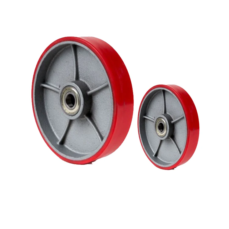 
Source factory products 5X2 Swivel Mute Double ball bearing heavy duty iron core polyurethane caster wheel 