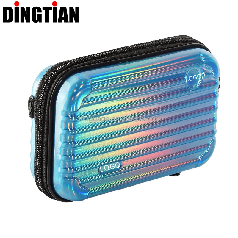 Mini Suitcase-Shaped Crossbody Mobile Phone and Wallet Bag ABS PC Material with Spinner Caster for Ladies and Women