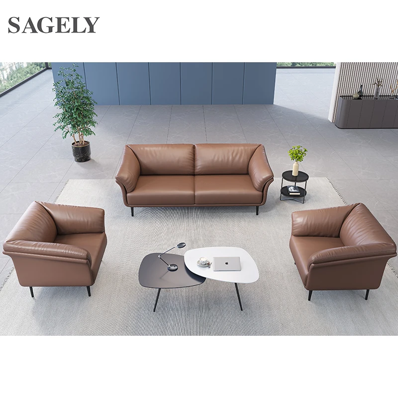 Wholesale Sofa Furniture Cheap Modern Leather Executive Office Sofa Living Room Sofa Set