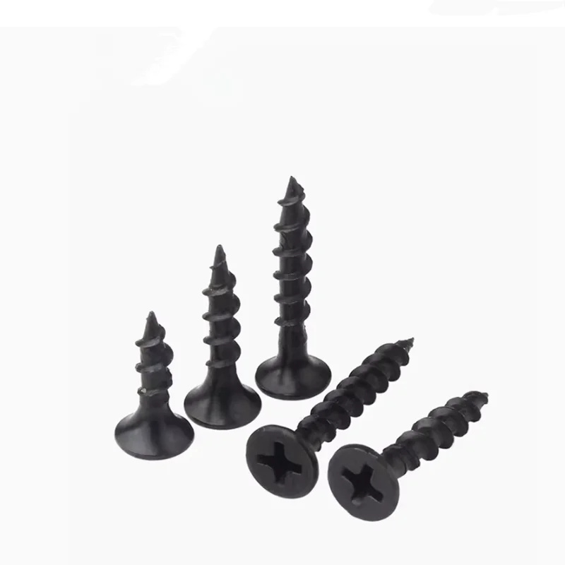 Factory Coarse Thread Black Oxide Phosphate Gypsum Board Self-Tapping Drywall Screw For Wood