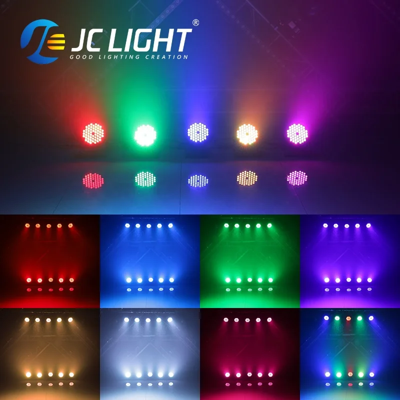 Wedding Party Dmx Full Color Indoor Up lighting Stage Lighting Disco Rgbw Flat 54x3w Rgbw Led Par Light