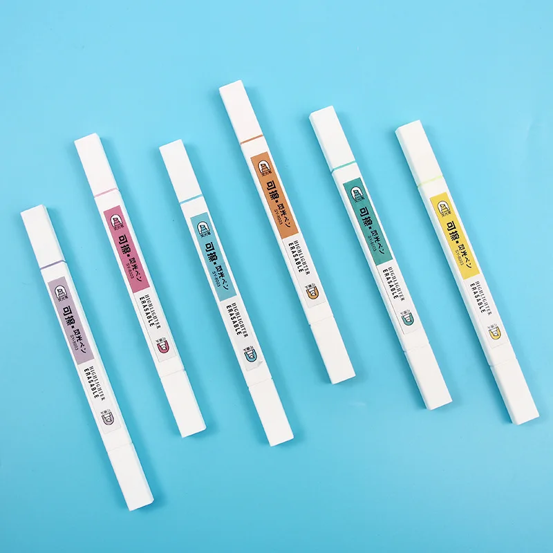 Wholesale Highlighter Pen Competitive Price 6 Colors Erasable Multi Color Highlighter Pen Set