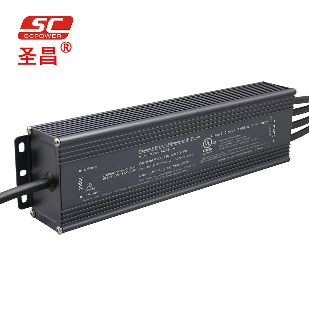 288W 98W 24V Multi 4A Высокая PWM C.V. Водонепроницаемый ТРИАК с регулируемой яркостью светодиодный трансформатор