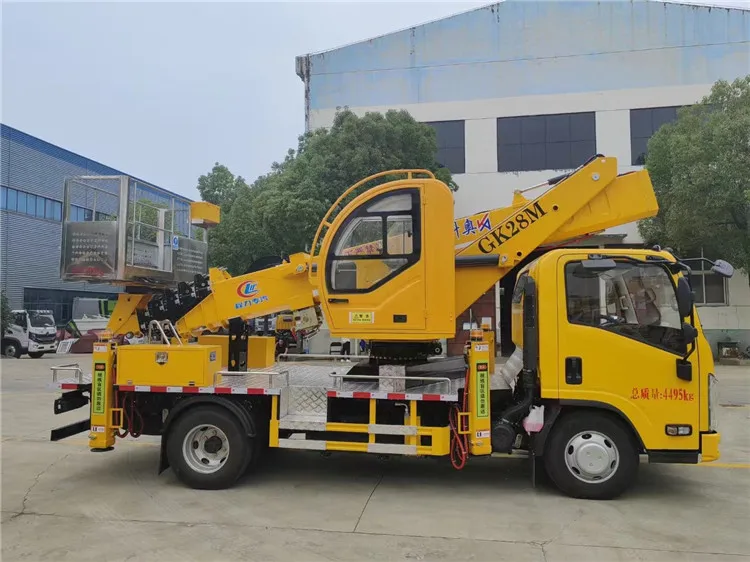 28m ISUZU High Altitude Work Vehicle Aerial Work Platform Vehicle with Lifting Bucket for Sale