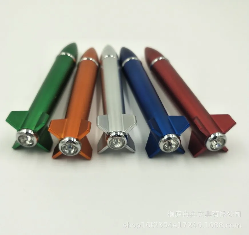 Creative Small Rocket Missile Ballpoint Pen Plastic Rocket Shaped 0.7 mm Writing Width Advertising Gift Pen