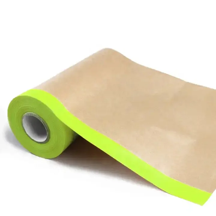 Disposable spray High Temperature Kraft Tape Pre Taped Kraft Masking Film For Car Painting