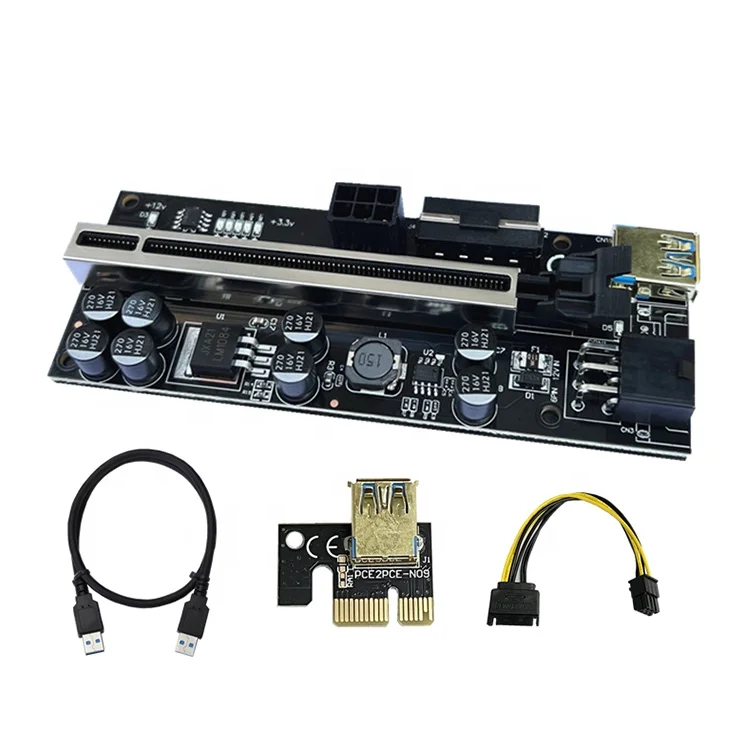 2022 New Model pcie riser 010s plus 8 capacitor 1X-16X USB 3.0