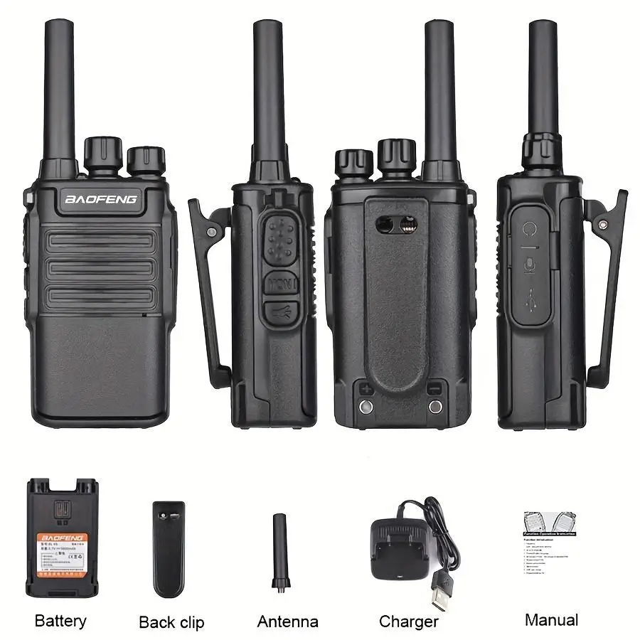 New BF-V8 Long Range Walkie Talkies - Professional Two Way Radio for Camping Hiking - Clear Sound Quality