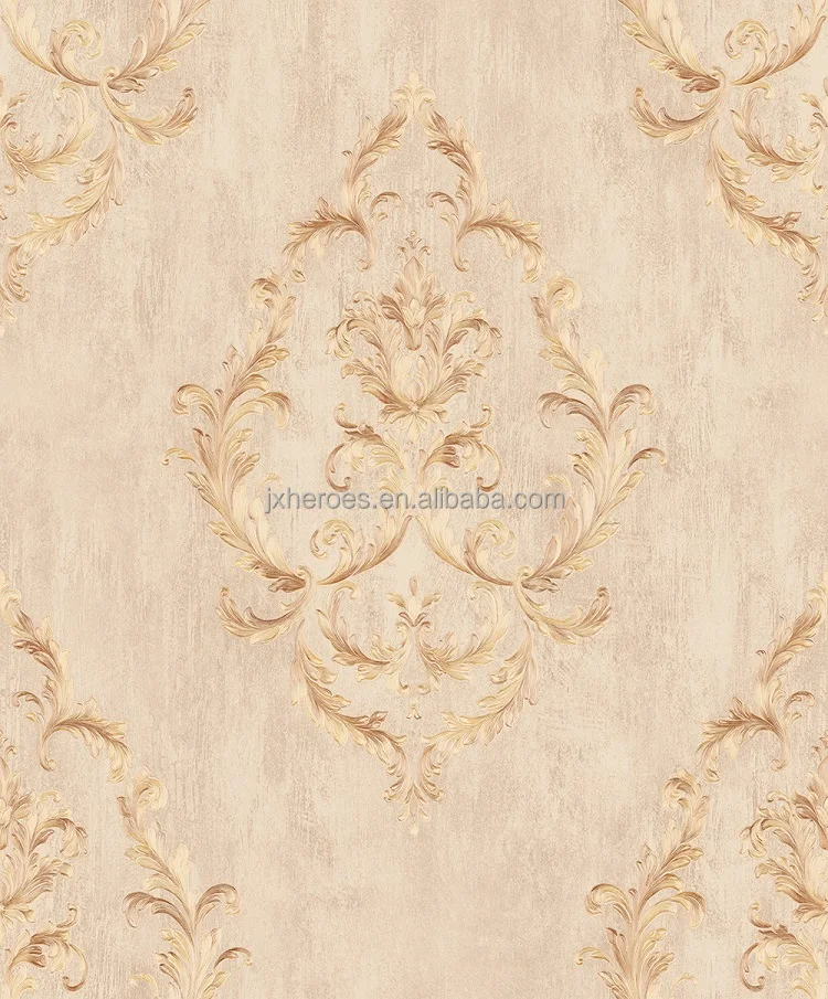 Classic European Style Non Woven Damask Wallpaper For Wall