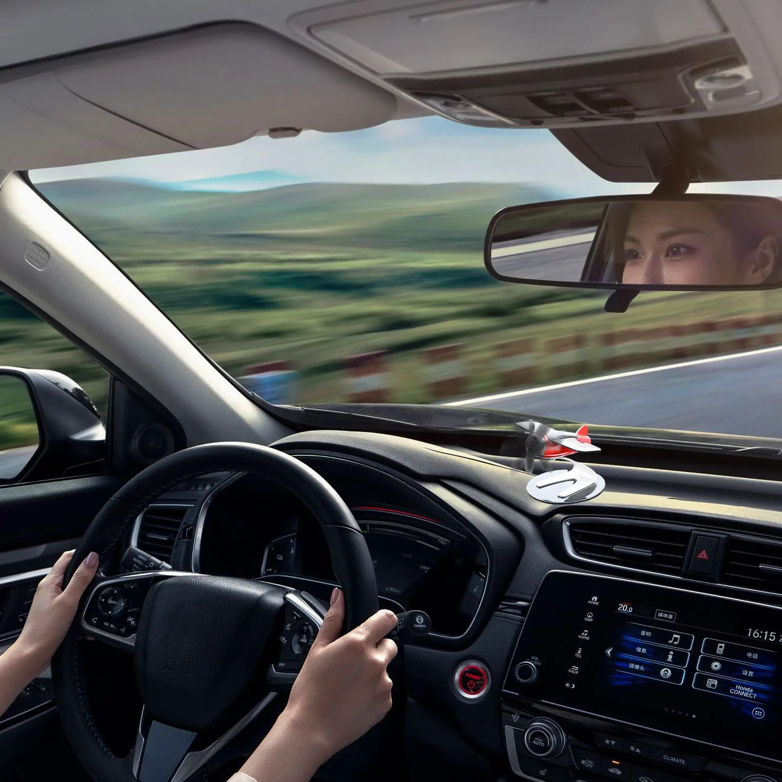 JSZ Hot sale Solar Airplane Model automatic rotation plane shape in-vehicle air purifier