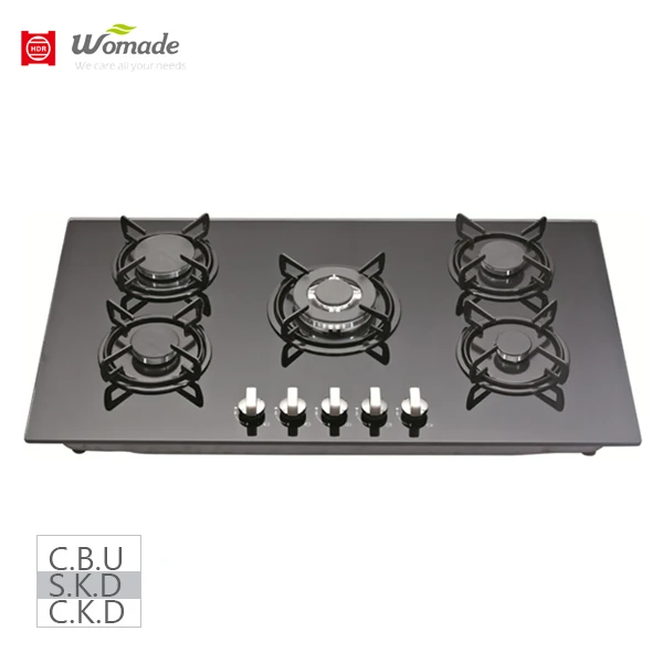5 burner glass top build in gas hobs