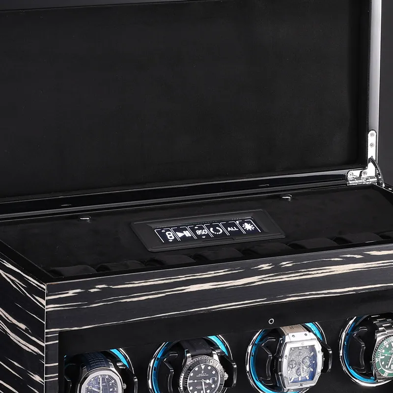 Factory direct sales luxury wood watch winder 8 watches case watch storage collection box Mabuchi Motor remote control