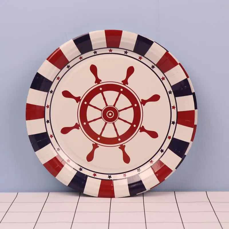 80pcs/Set Navigation theme Party  Paper Tableware Set paper plate  cups and Napkins