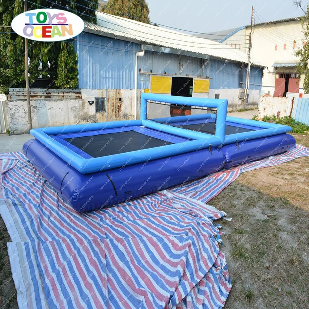 Beach Inflatable Water volleyball court With Trampoline For sale