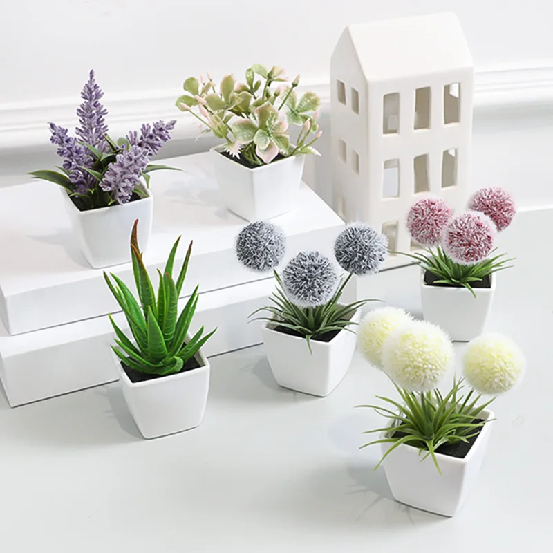 6 Pcs Lavender Begonia Flower Hair Ball Simulation Artificial Plant Decoration Gift