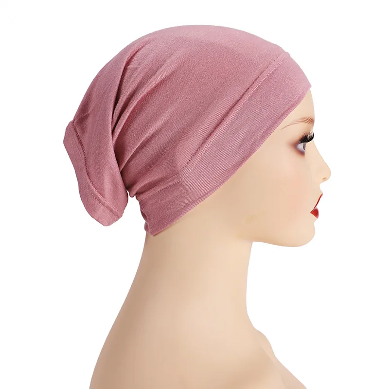 Factory Wholesale 26 Colors Arabic Woman Wear Hijab Inner Cap Underscarf Bonnet Tube Turban Hijab Cap