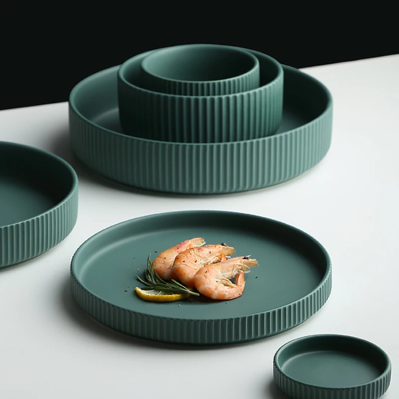 Wholesale Ceramic Dish Bowl Plate Dinnerware Set Nordic Style Home Hotel Restaurant Plate Dish Cutlery Set