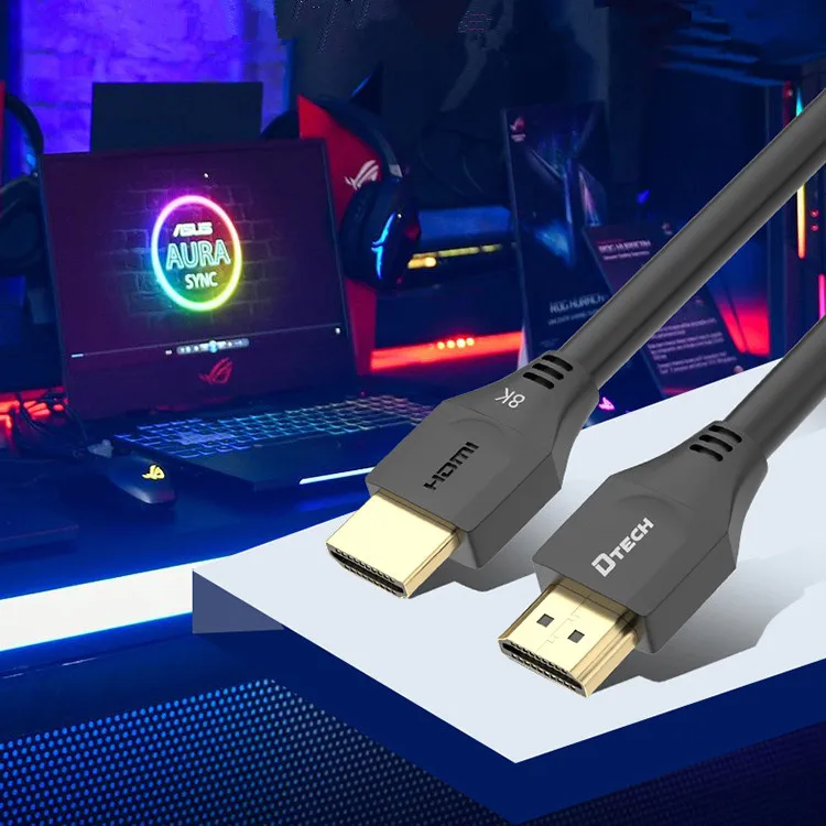 8k Hdmi 2 1 кабель OEM ODM DTECH Ультра высокая скорость 8K @ 60 Гц штекер-штекер HDMI