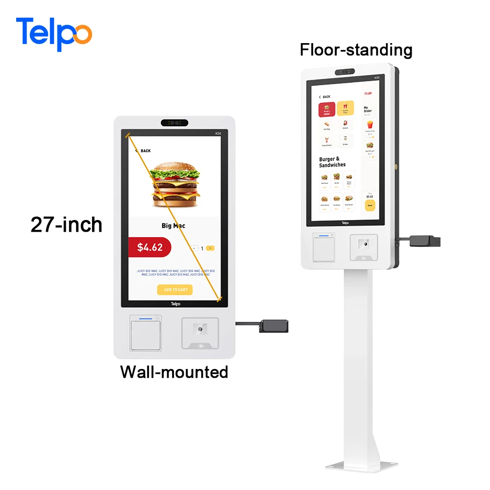 wall mounted bill pay order machine self service mcdonalds restaurants interactive kiosk