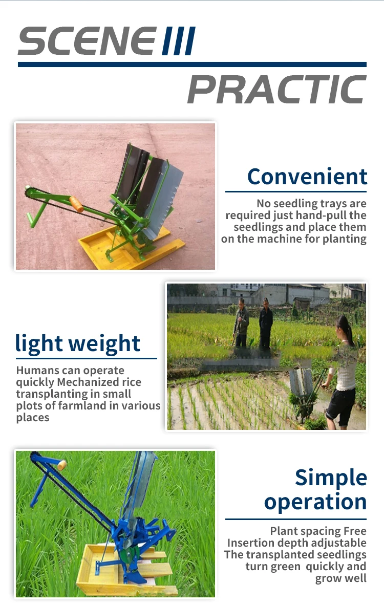 Rice Transplanter Hand Operated Farm Machine 2 Rows  Planter Paddy Manual Rice Transplanter With Cheap Price