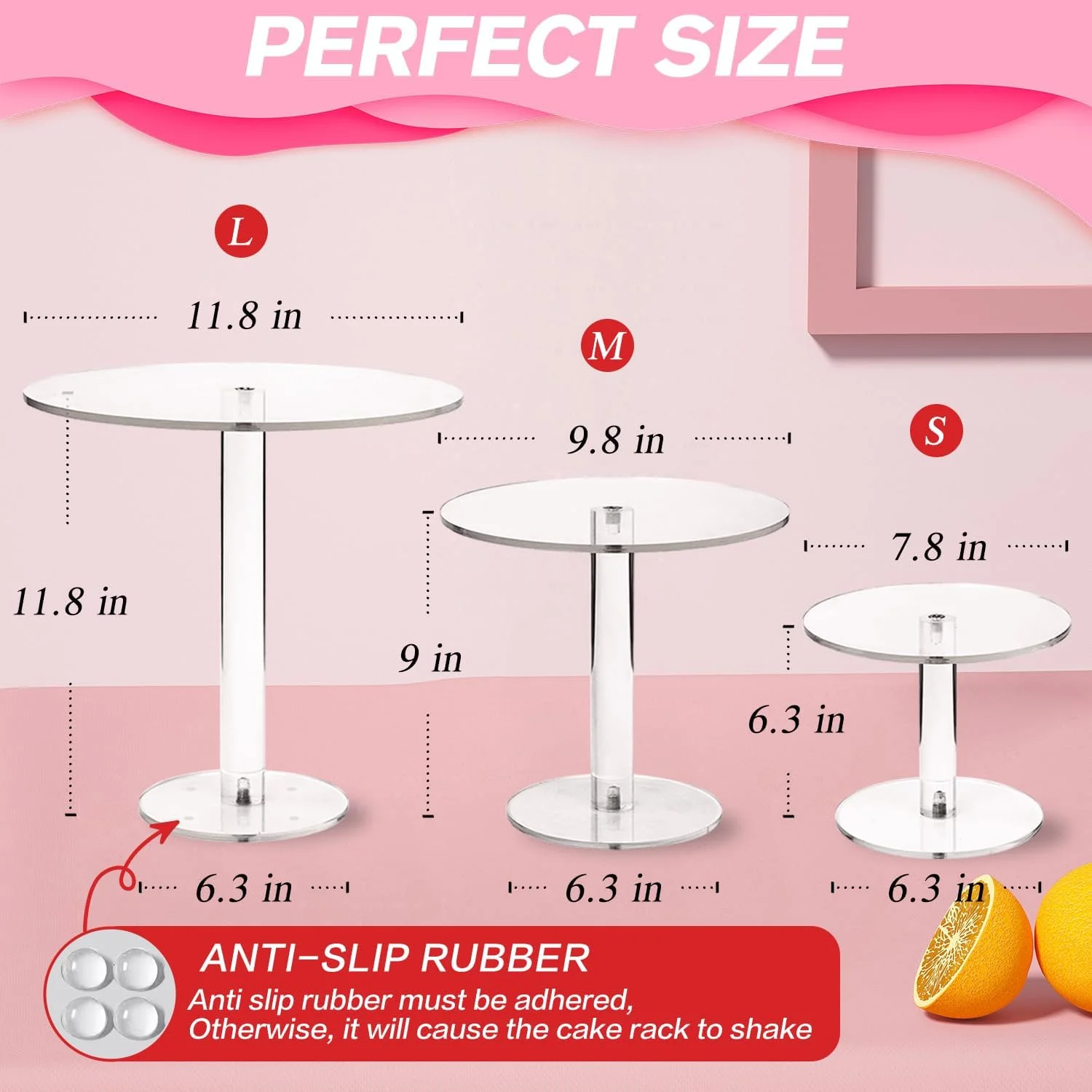 bespoke 3pcs set clear acrylic 2-tier pastry display stand for wedding party cupcake pizza holder