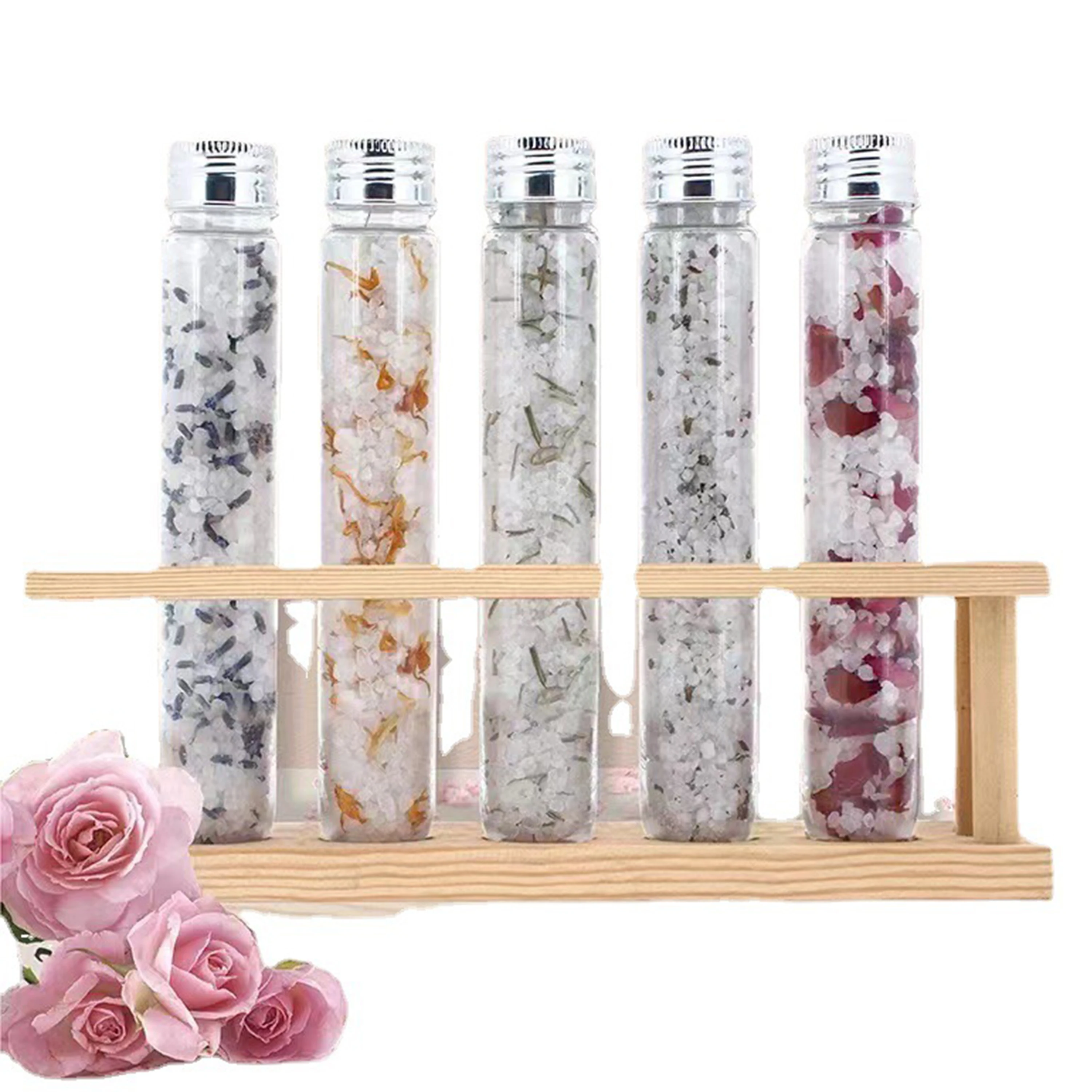 2023 Hot Sale OEM ODM Dry Flower Bath Salt Tube loose powder container with sifter bath salt