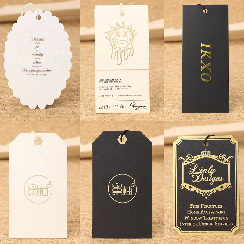 Custom Cheap Price Round Embossed Garment Label Tag Printed Logo Thank You Hang Tags On Clothes