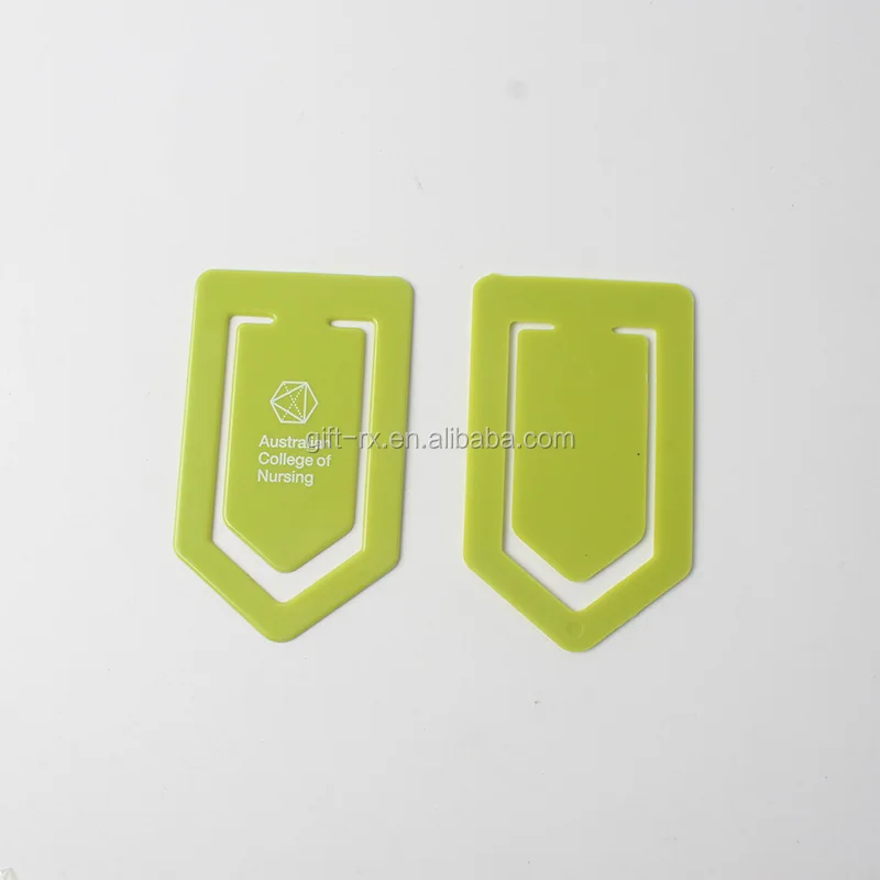 Индивидуальные высококачественные пластиковые зажимы в форме стрелки и закладки, рекламные пластиковые поделки BSCI